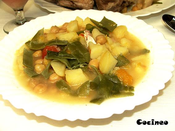 Cocido de garbanzos y judías