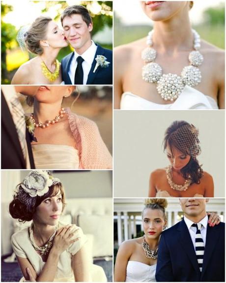 Brides wearing necklace