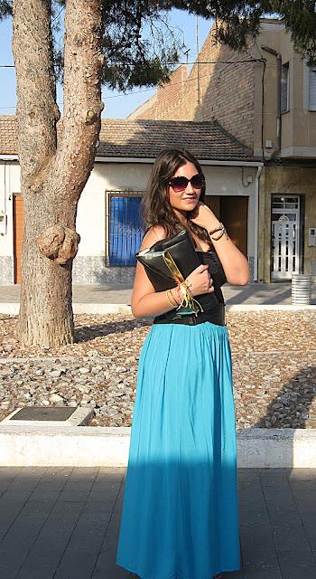 Maxi skirt turquoise