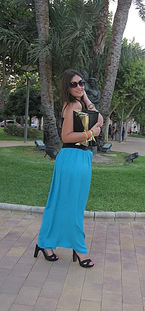 Maxi skirt turquoise