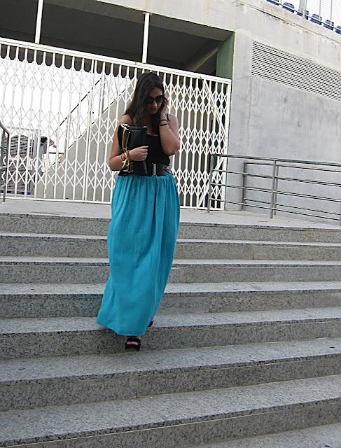 Maxi skirt turquoise