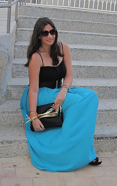 Maxi skirt turquoise