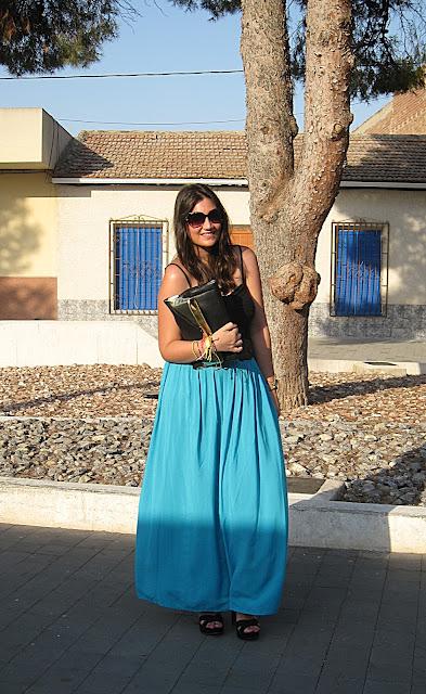 Maxi skirt turquoise