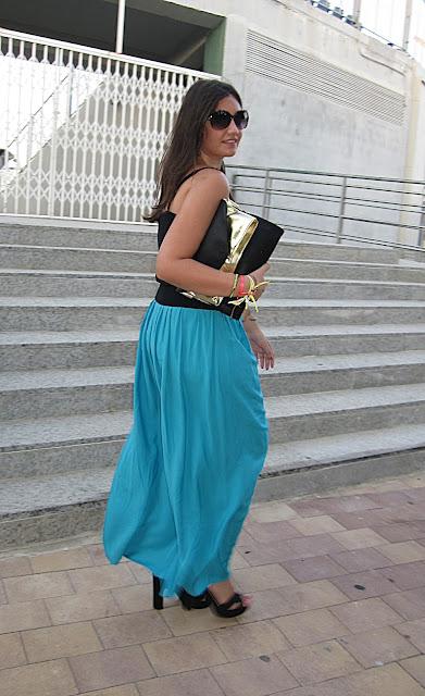 Maxi skirt turquoise