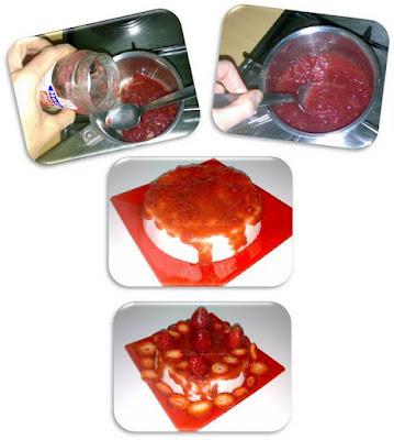 Tarta de yogurt de fresa con fresas 0%