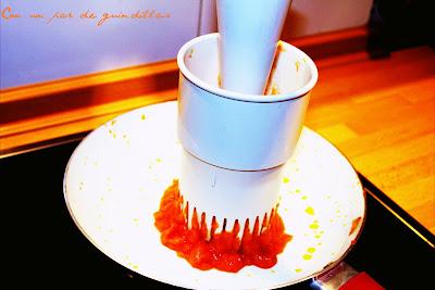 Lasaña de verduras con gambas