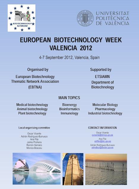 European Biotechnology Week del 4 al 7 de septiembre en la Universidad Politécnica de Valencia