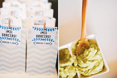 bolsas de chuches de cumpleaños y guacamole
