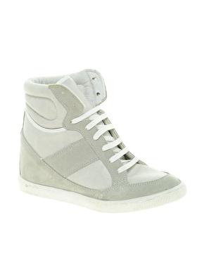 Image 1 of ASOS DENY Wedge High Top Trainers With Suede Detail