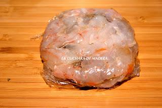 GAMBAS BLANCAS RELLENAS DE CHAMPIÑÓN  Y JAMÓN