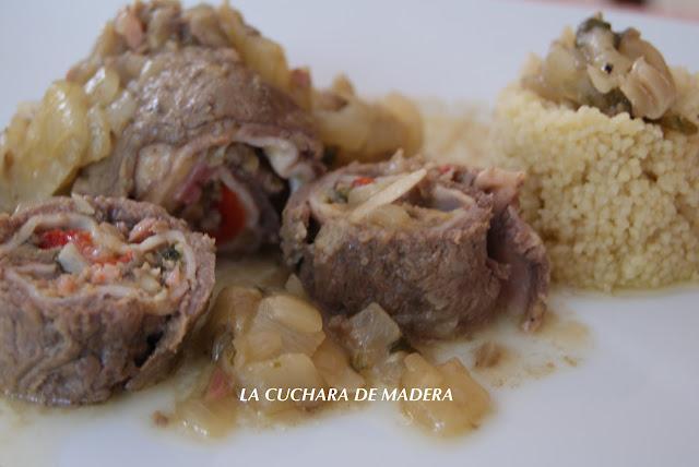 ROLLITOS DE TERNERA RELLENOS Y CUSCÚS