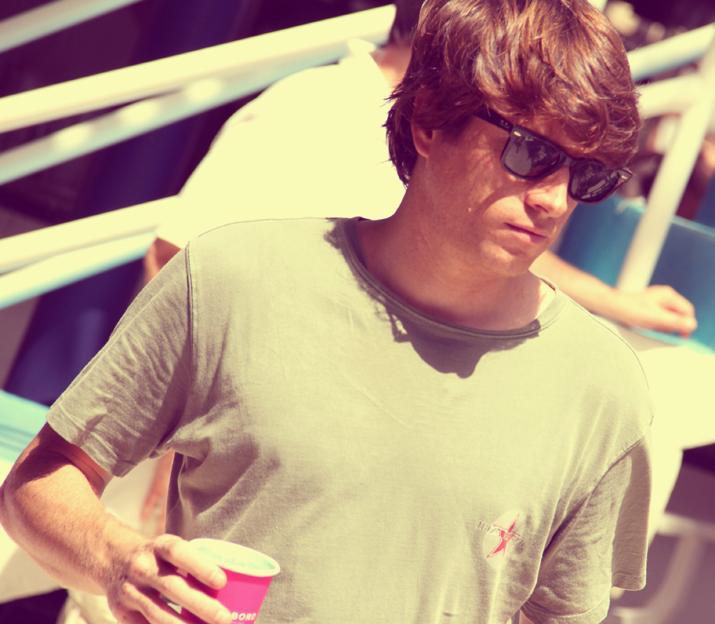 My boyfriend attending with me the Swim Soirée by Hawaiian Tropic at The Raleigh, during Miami Fashion Week