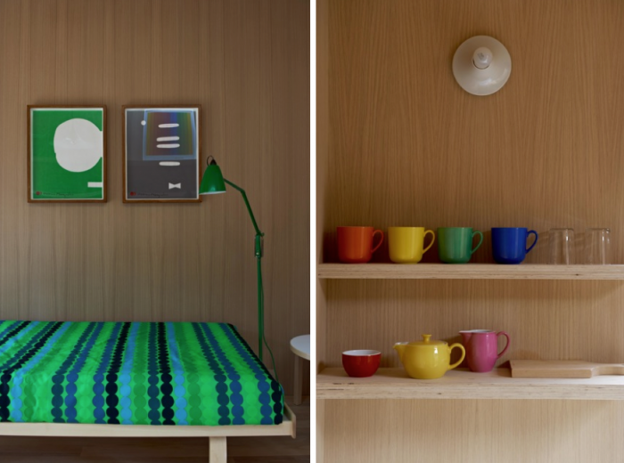 O'Connor-Houle-Melbourne-Mornington-Peak-wood-bright-colors-cups-on-shelves