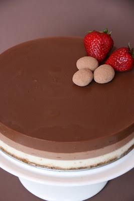 Tarta de tres chocolates