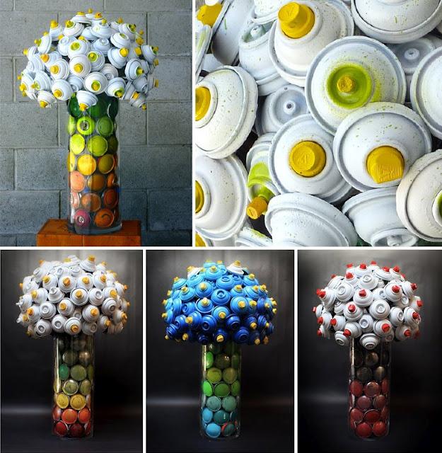 Can Love: Arte floral con botes de spray reciclados