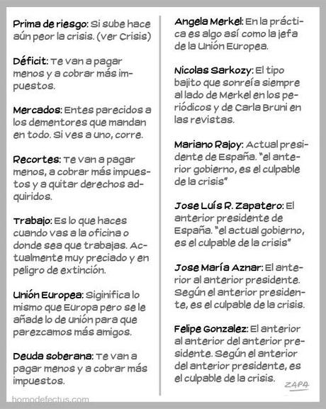 La Crisis simplificada a nivel Español