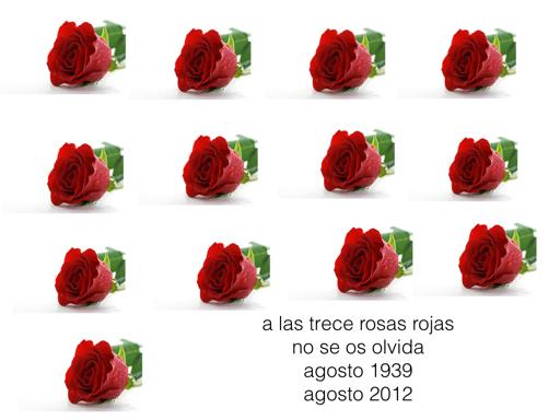 Fue en Madrid, fue en España, las víctimas 13 rosas rojas