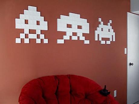 Decoracion geek marcianitos space invaders videojuegos