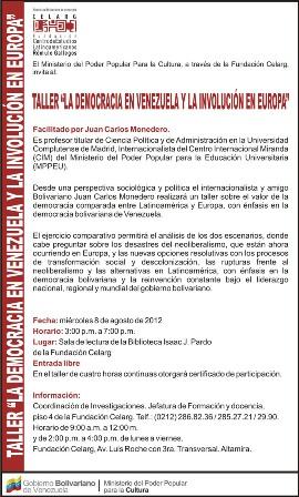 Taller en Caracas: La democracia en Venezuela, la involución en Europa