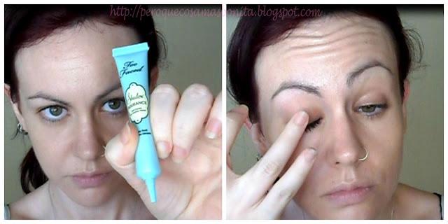 Maquillaje en dorado, verde y lila