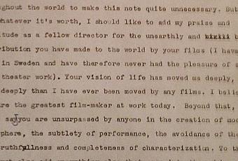 Carta de un ídolo a otro ídolo: Kubrick le escribe Bergman 