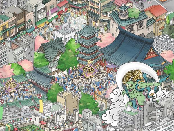 The Tokyo Skytree :: ilustración animada de Tokyo