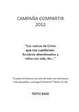 MATERIAL DE DIFUSIÓN DE LA CAMPAÑA DE SOLIDARIDAD COMPARTIR 2012 MATERIAL DE DIFUSIÓN DE LA CAMPAÑA DE SOLIDARIDAD COMPARTIR 2012