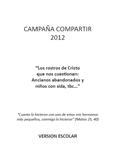MATERIAL DE DIFUSIÓN DE LA CAMPAÑA DE SOLIDARIDAD COMPARTIR 2012 MATERIAL DE DIFUSIÓN DE LA CAMPAÑA DE SOLIDARIDAD COMPARTIR 2012