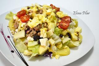 Ensalada de Patatas, Queso, Manzana y Nueces