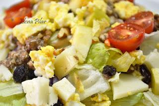 Ensalada de Patatas, Queso, Manzana y Nueces