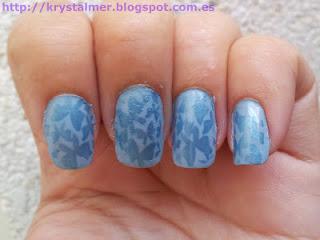 Look azul con mariposas