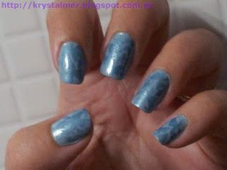 Look azul con mariposas