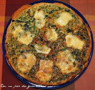 Quiche de espinacas, tomate seco y brie