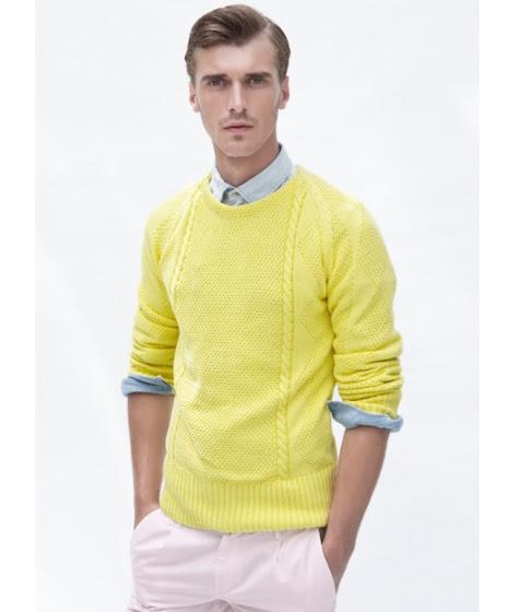 Jersey amarillo zara hombre