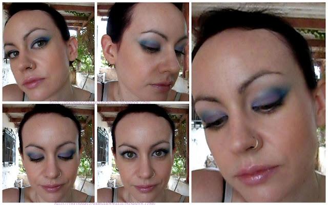 Maquillaje en lilas y azul