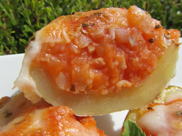 Patatas rellenas de pizza