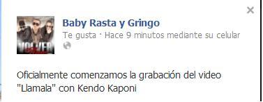 Noticia  - Baby Rasta & Gringo y Kendo Kaponi Inician Grabaciones Del Video “Llamala”
