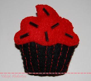 Broche - Cupcake Rouge et Noir