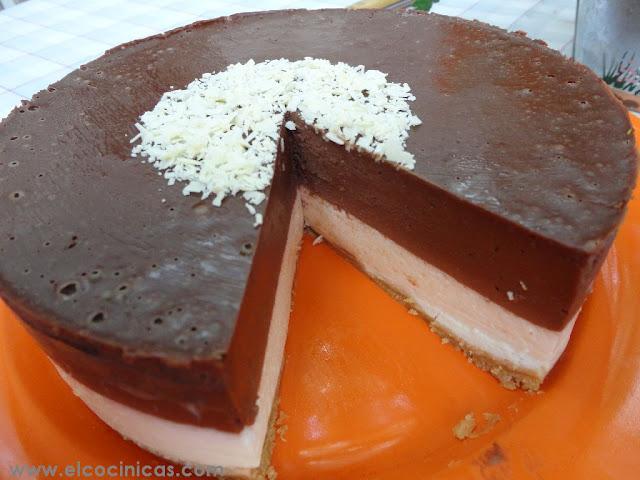 Tarta de limón y chocolate con mascarpone sin horno