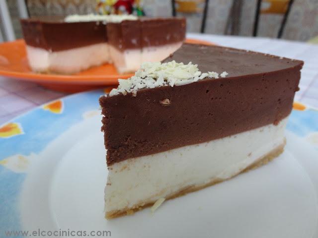 Tarta de limón y chocolate con mascarpone sin horno