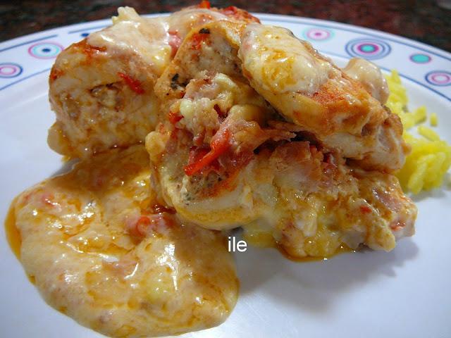 Rollitos de pollo a la crema