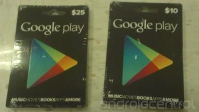 Google Play revela sus 'Tarjetas regalo'