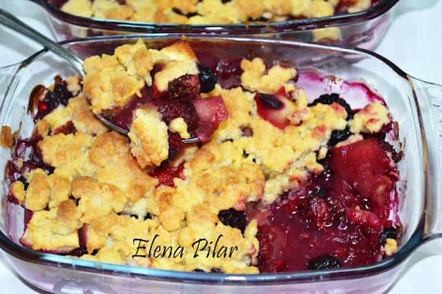 Crumble de Manzana y Frutos Rojos