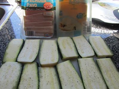 San jacobos de calabacín con salsa marinera