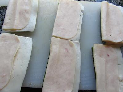 San jacobos de calabacín con salsa marinera