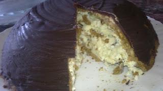 Bomba helada de yogur de limon y chocolate