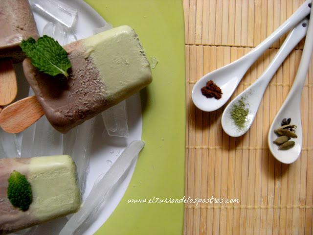 Polos de Té Matcha y Chocolate