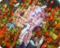 Espaguetis con verduras y carbonara sin lactosa