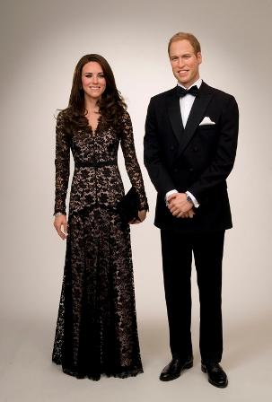 Kate Middleton y su parecidísima figura de cera vestida de Temperley London