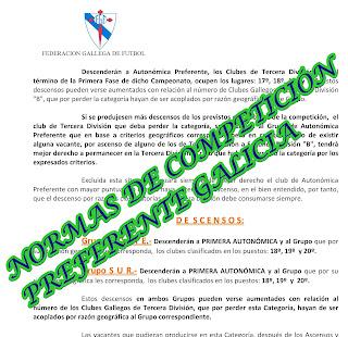 PREFERENTE GALLEGA: NORMAS DE COMPETICIÓN 2012/2013